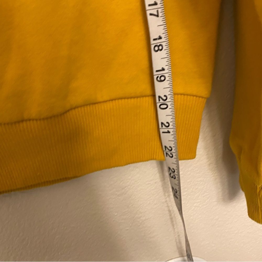 90 degrees mid weight yellow mustard golden rod chunky pullover hoodie L - Picture 5 of 6